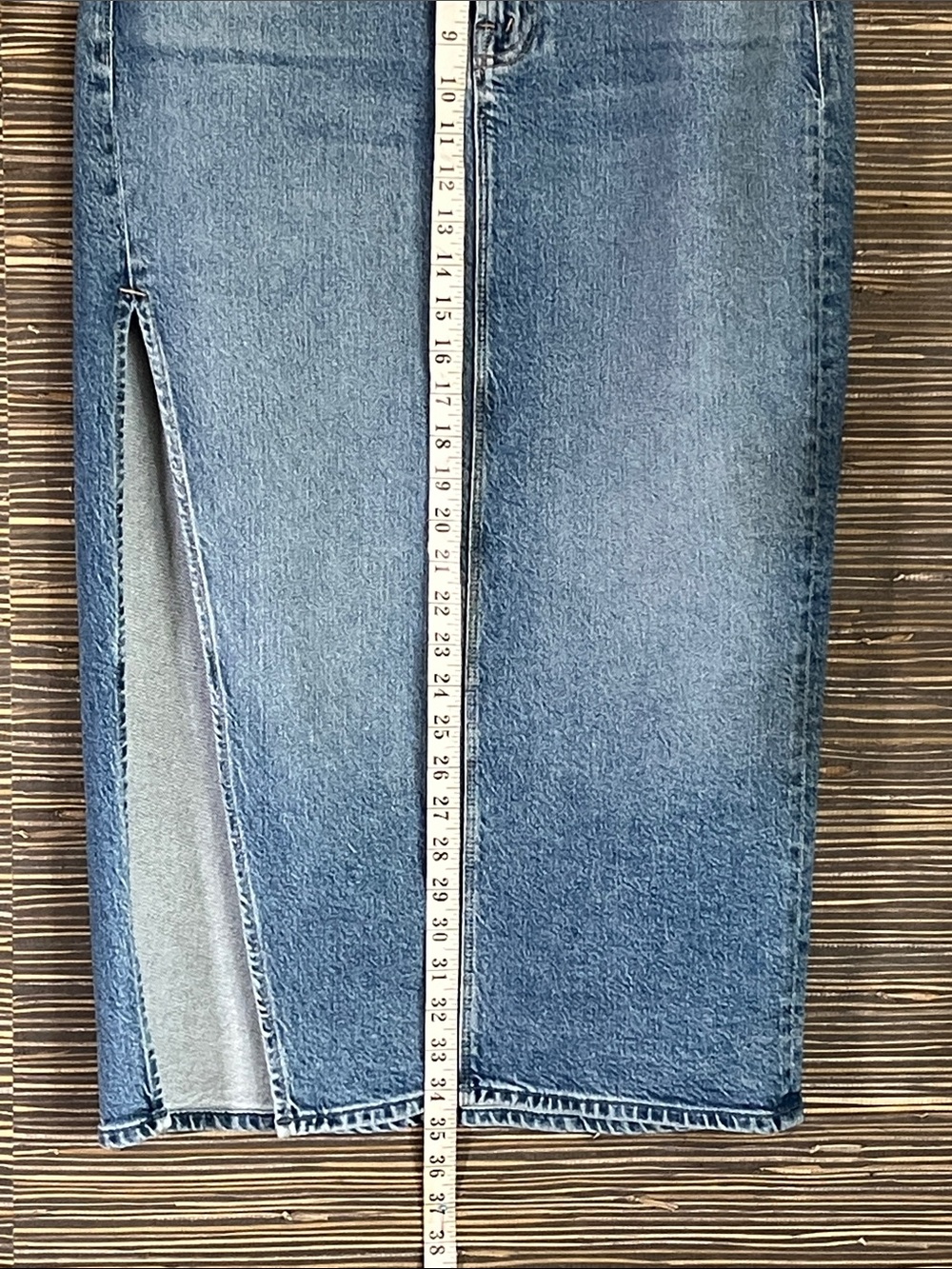 Mother Denim The Split Second Midi Jean Skirt in “Strike a Pose” 28 nwt - Picture 10 of 17